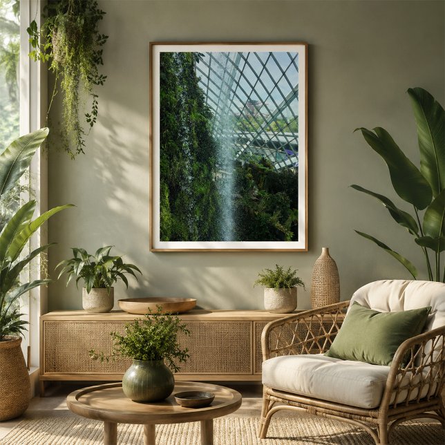 Affiche Forêt nuageuse de Singapour, cascade, botanique (Créateur téléchargé)