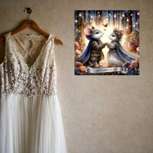 Affiche Forêt Romance Souris Couple Mariage Personnalisé