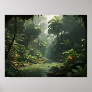 Affiche Forêt tropicale luxuriante et jungle verdoyante