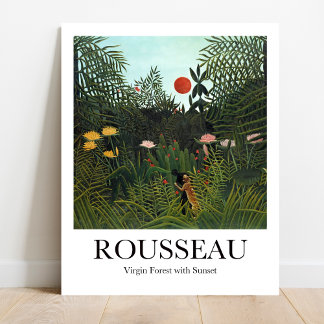Affiche Forêt vierge au coucher du soleil par Henri Rousse