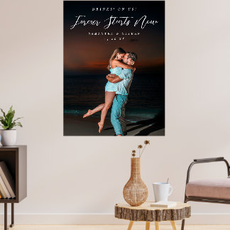 Affiche Forever Couple Photo Engagement Welcome Sign Post