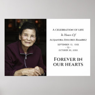 Affiche Forever In Our Hearts Modern Custom Photo Memorial