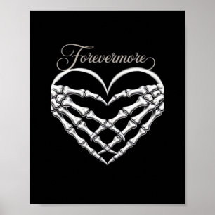Affiche Forevermore Squelette Mains Coeur Romance gothique