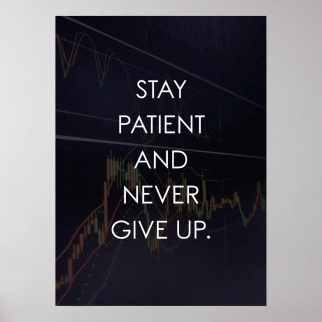 Affiche Forex and Trading - Restez patient et n'abandonnez (Devant)