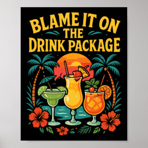 Affiche Forfait Boissons Vacances Paquebot de Croisière Bl