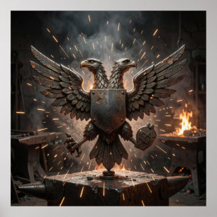 Affiche Forge de forgeron noir sombre cinématique Aigle so