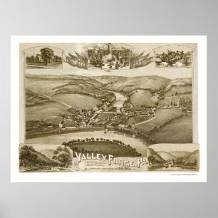 Affiche Forge de vallée, carte panoramique de PA - 1890