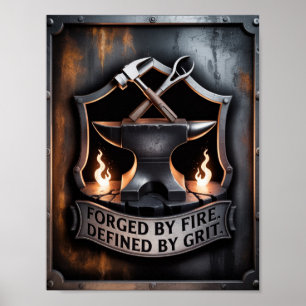 Affiche Forgé par le Feu – Emblème de Forge