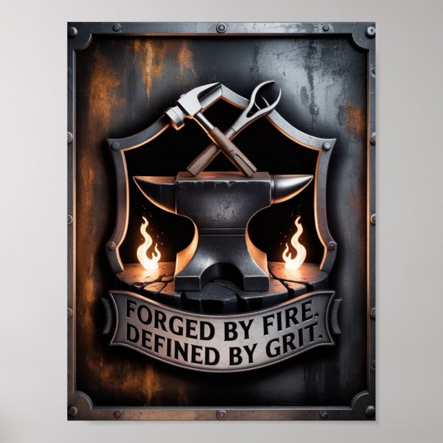 Affiche Forgé par le Feu – Emblème de Forge (Devant)