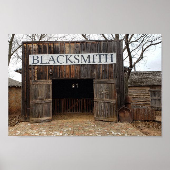 Affiche Forgeron du 19e siècle à Buffalo Gap, Texas (Devant)