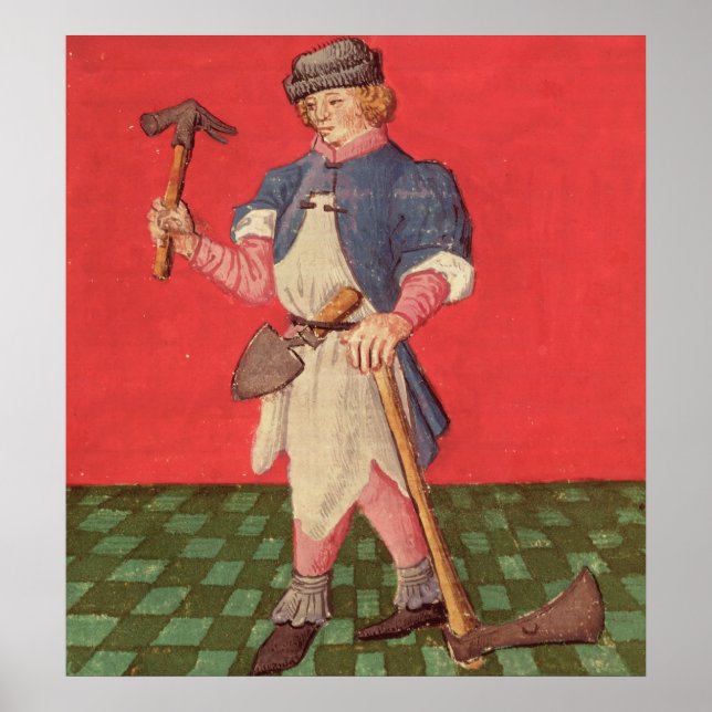 Affiche Forgeron, du livre des Echecs Moralises (Devant)