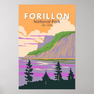 Affiche Forillon National Park Canada Travel Art Vintage