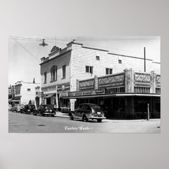 Affiche Forks, WashingtonA Street Scene Forks, WA (Devant)