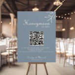 Affiche Formal Minimal Dusty Blue Wedding Honeymoon Fund<br><div class="desc">This formal minimal dusty blue wedding honeymoon fund is perfect for a rustic wedding. The design features watercolor wild herbs in a dusty blue background.</div>