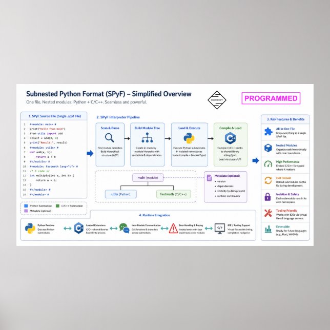 Affiche Format Python sous-emboîté (Devant)