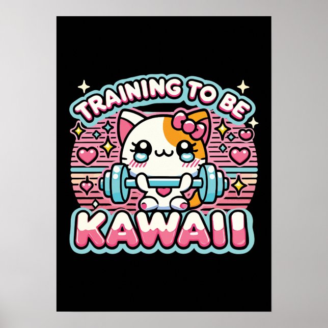 Affiche Formation à Be Kawaii - Cute drôle Anime Gym Chat (Devant)