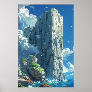 Affiche Formation de Rocher Majestic au coeur de l'océan
