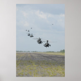 Affiche Formation d'hélicoptères Apache AH-64D