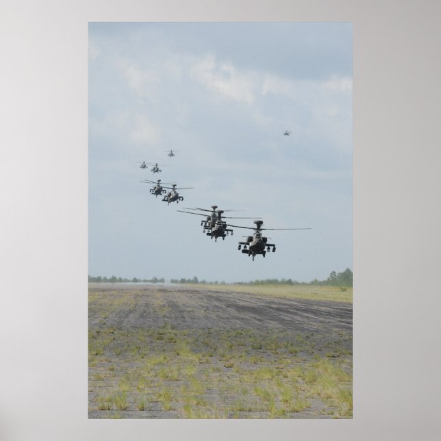 Affiche Formation d'hélicoptères Apache AH-64D (Devant)