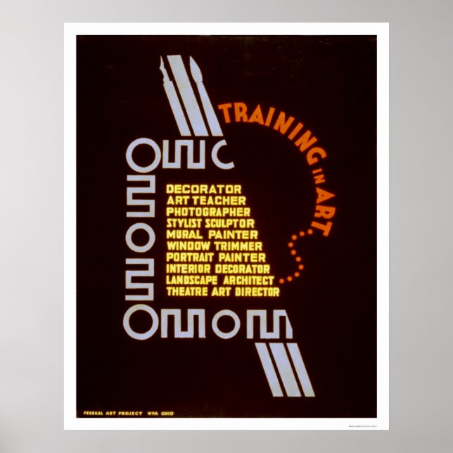 Affiche Formation En Art 1937 WPA (Devant)