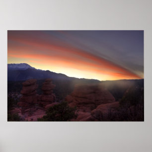 Affiche Formations de roches au coucher du soleil