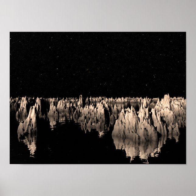 Affiche Formations rocheuses nocturnes sous les étoiles (Devant)