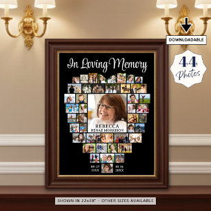 Affiche Forme de cœur 44 Photos Funérailles Mémorial