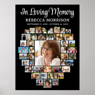 Affiche Forme de cœur 44 Photos Mémorial Funéraire