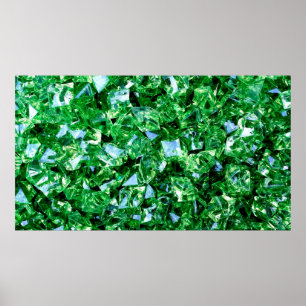 Affiche Forme de couleur de conception verte de diamants