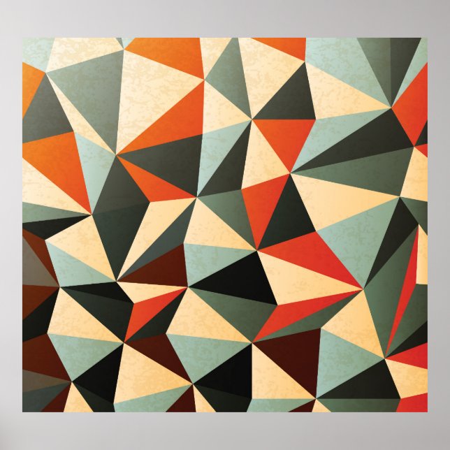 Affiche Forme de diamant : Conception Vintage Abstraite (Devant)