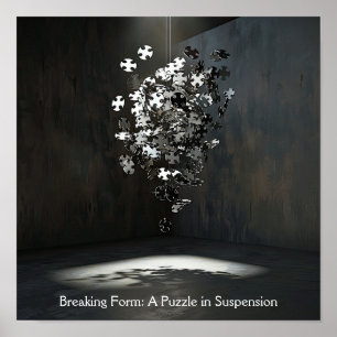 Affiche Forme de puzzle flottant : Conception sculpturale