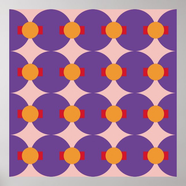 Affiche Forme géométrique design motif rétro abstrait vint (Devant)