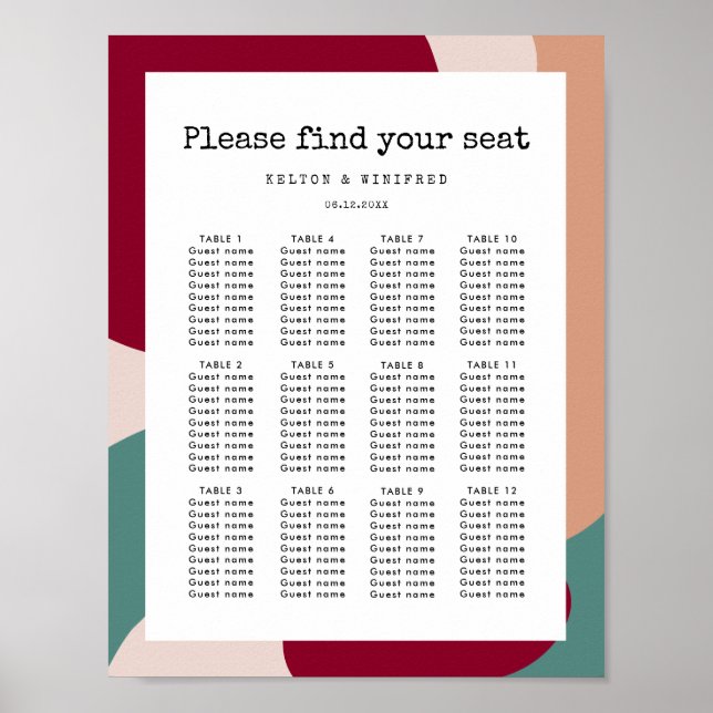 Affiche Formes Abstraites assise contemporaine (Devant)