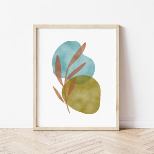 Affiche Formes Abstraites Bohèmes à l'Aquarelle