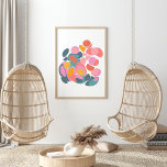 Affiche Formes Abstraites colorées en rose Turquoise et ja<br><div class="desc">Les formes géométriques modernes collent des cercles abstraits dans une palette de couleurs vives de bleu,  rouge,  rose et jaune.</div>