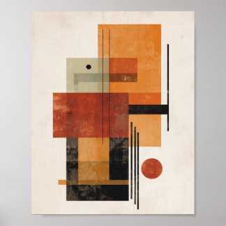 Affiche Formes Abstraites – Couleurs Rétro Texturées Art M