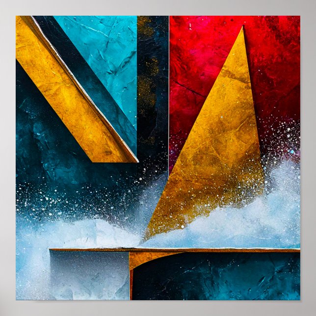 Affiche Formes Abstraites 🎨✨ Énergie Géométrique Moderne (Devant)