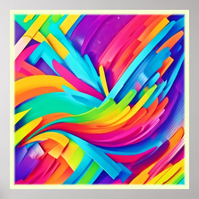 Affiche Formes Abstraites vives (Devant)