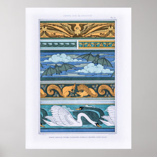 Affiche Formes animales Art Nouveau vintage dans la décora