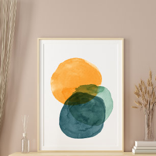 Affiche Formes aquarelles abstraites esthétique organique