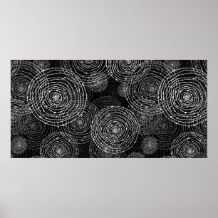 Affiche formes arrondies en noir et blanc