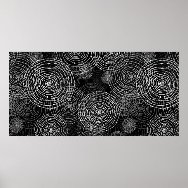 Affiche formes arrondies en noir et blanc (Devant)