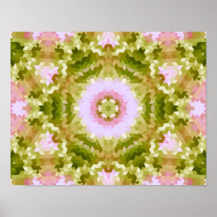 Affiche formes arrondies mandala kaléidoscope Abstraites