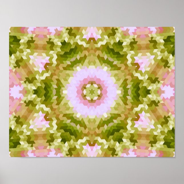 Affiche formes arrondies mandala kaléidoscope Abstraites (Devant)