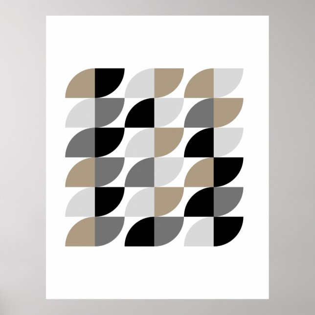 Affiche Formes Beiges Modernes Du Milieu Du Siècle (Devant)
