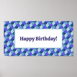 Affiche Formes bleues Anniversaire