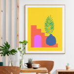 Affiche Formes botaniques Whimsical Boho en jaune vif<br><div class="desc">Formes botaniques Whimsical Boho dans Poster Jaune Lumineux</div>