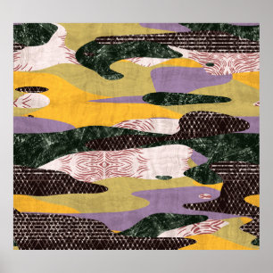 Affiche Formes Camo : Vivid Collage Montage.