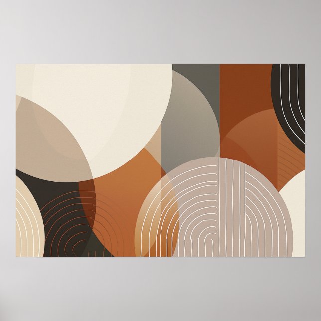 Affiche Formes circulaires avec lignes avec espace de text (Devant)