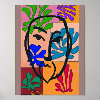 Affiche Formes colorées Style Matisse